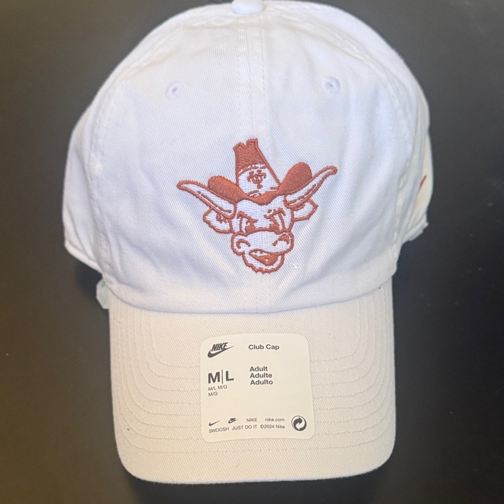Nike White & Burnt Orange Cap with Vintage Bevo Logo